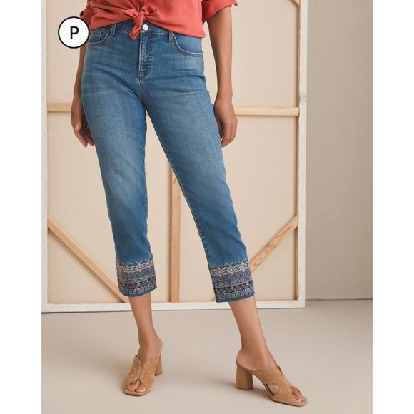 Chico's Jeans Nwt Chicos 8p So Slimming Girlfriend Slim Leg Blue